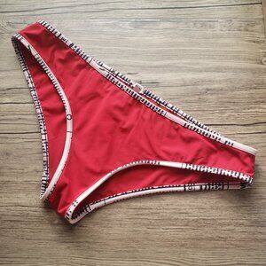 John Galliano Red Newsprint Bikini Bottoms